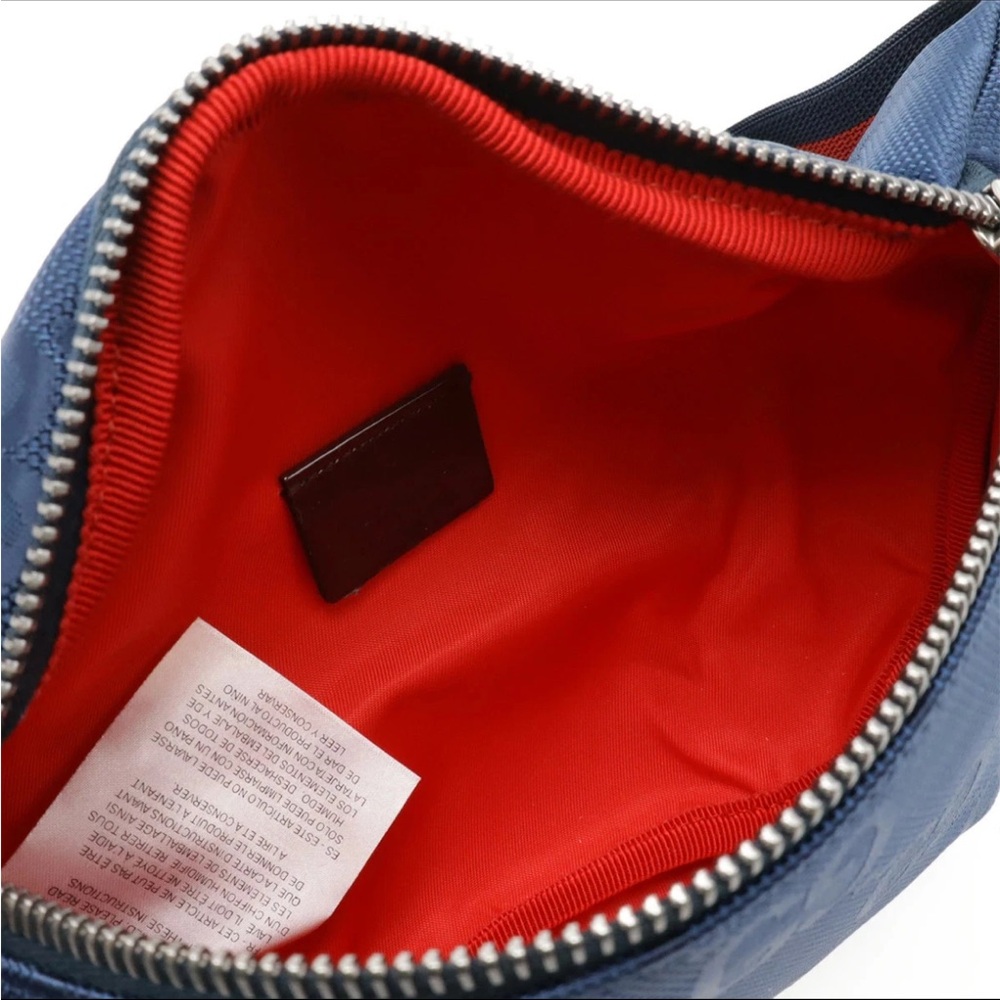GUCCI Small Blue and Red GG Monogram Web Stripe Bum Bag - Picture 9 of 12